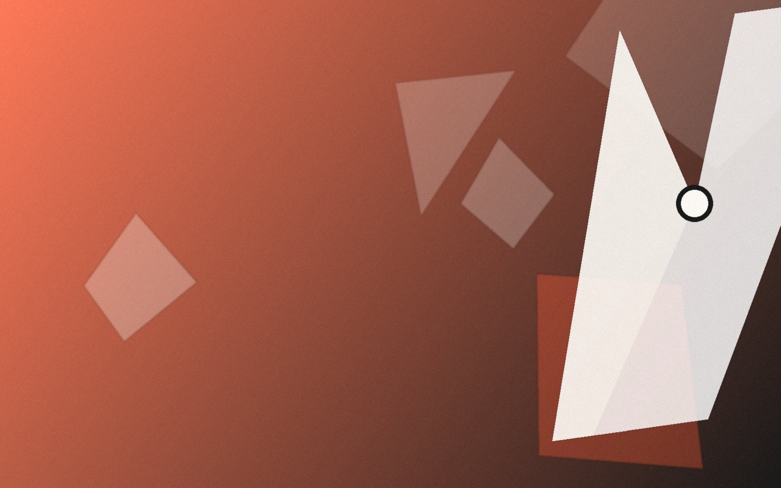 Abstract brand-mark composition in coral and ink, representing Novagraft's creative direction